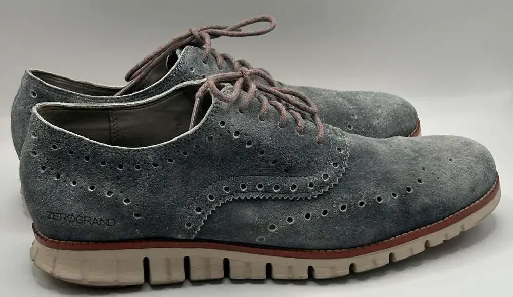 Cole Haan Zerogrand Wingtip Oxford Gray Suede Shoes C29670